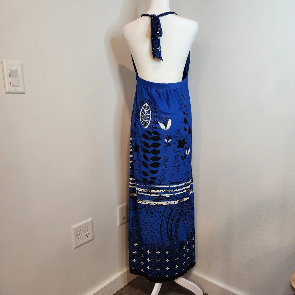 Alyn Paige New York Womens Medium Blue Maxi Dress - Picture 3 of 7